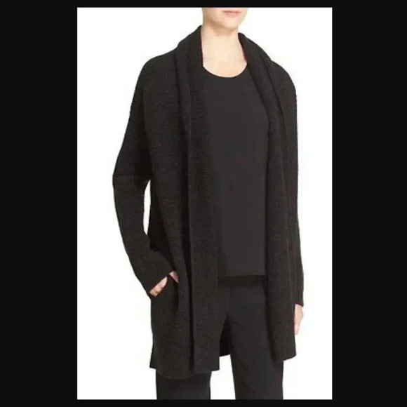 Vince Basket Weave Stitch Women Cardigan Sweater black size medium - Picture 1 of 6